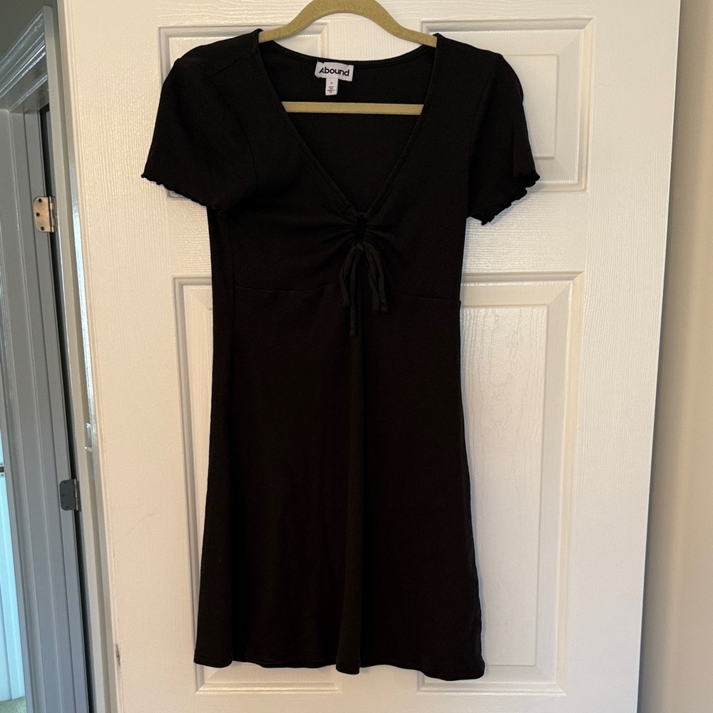 Abound Black Mini Dress with Tie Front